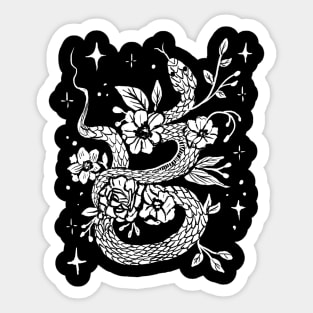 Floral Snake Witchy Magical Gothic Punk Sticker